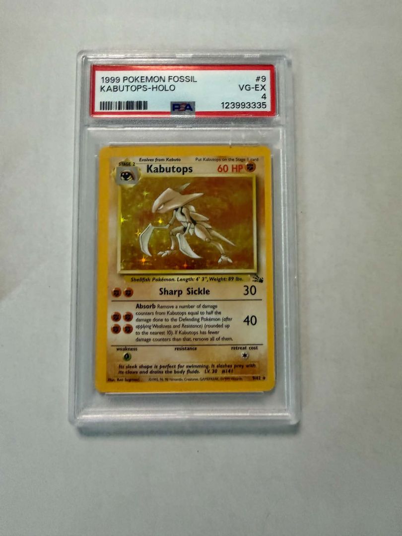 1999 Kabutops #9 Holo Rare – Fossil – PSA 4 VG-EX – Vintage Pokémon TCG