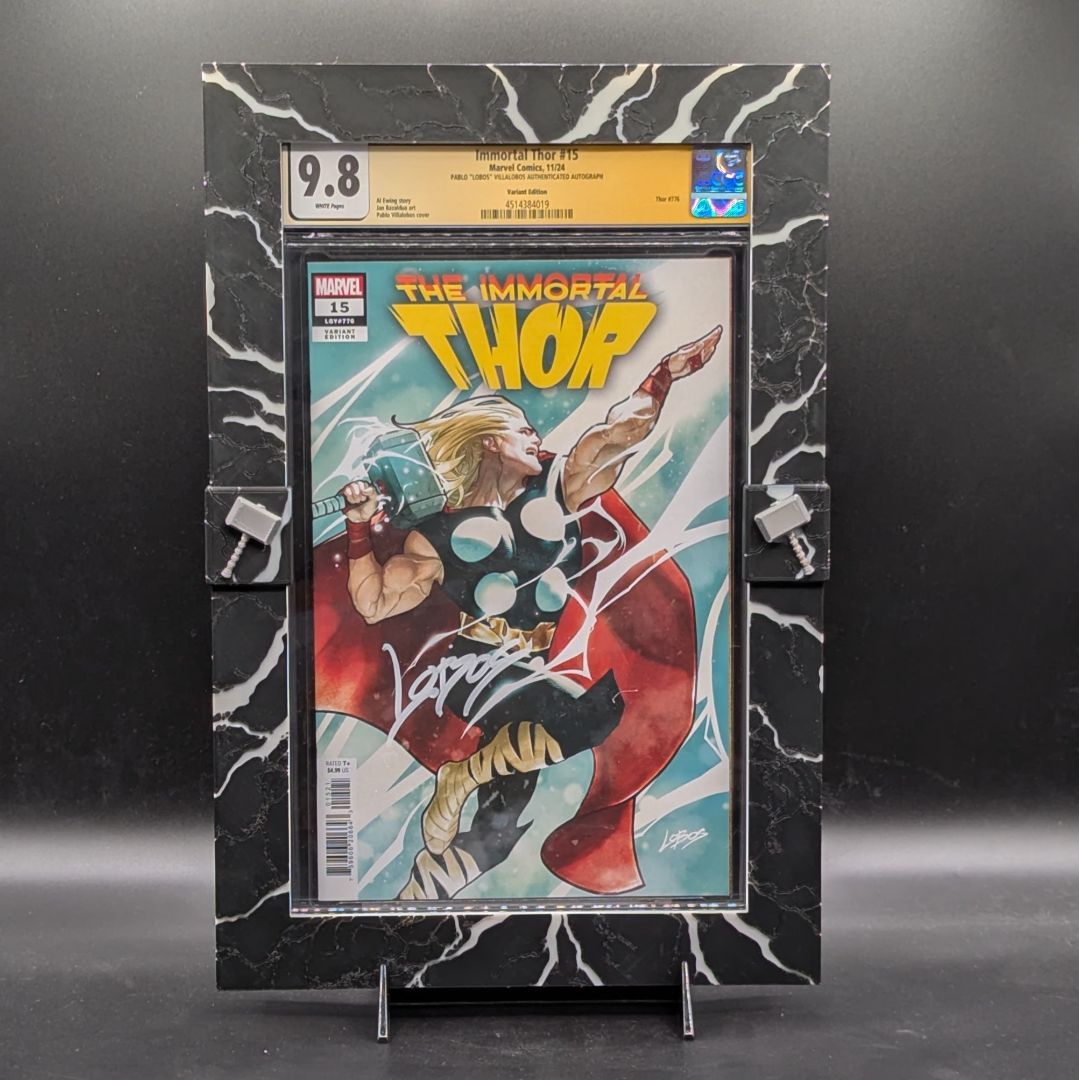 Immortal Thor #15 9.8 CGC SS Comic with Custom Frame- Pablo "Lobos" Villalobos Signed Cover