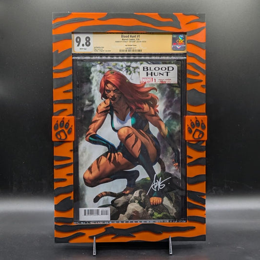 Marvel Blood Hunt #1 9.8 CGC Signature Series Comic Book with Custom Frame- Tigra Cover Art Signed by Stanley "Artgerm" Lau