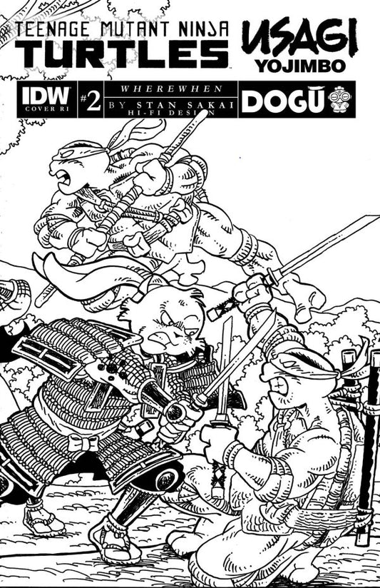 Teenage Mutant Ninja Turtles / Usagi Yojimbo: WhereWhen #2 1:25 Stan Sakai Black & White Variant