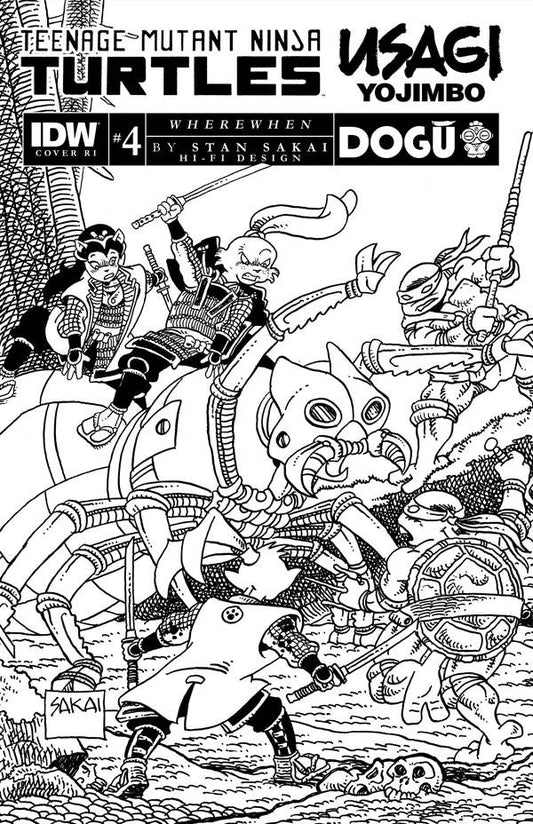 Teenage Mutant Ninja Turtles / Usagi Yojimbo: WhereWhen #4 1:25 Stan Sakai Black & White Variant