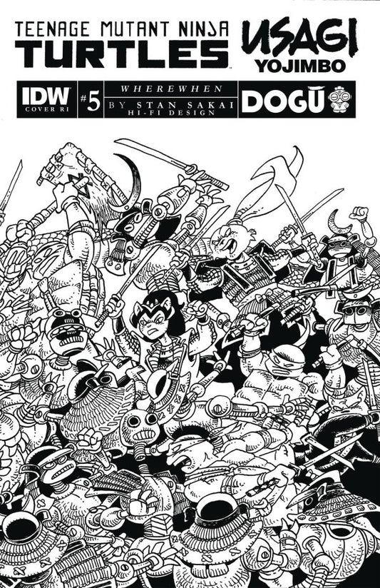 Teenage Mutant Ninja Turtles / Usagi Yojimbo: WhereWhen #5 1:25 Stan Sakai Black & White Variant