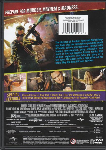 Smokin' Aces 2: Assassins' Ball (2010) Rated / Unrated Version - DVD