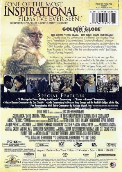 Hotel Rwanda (2004) - DVD