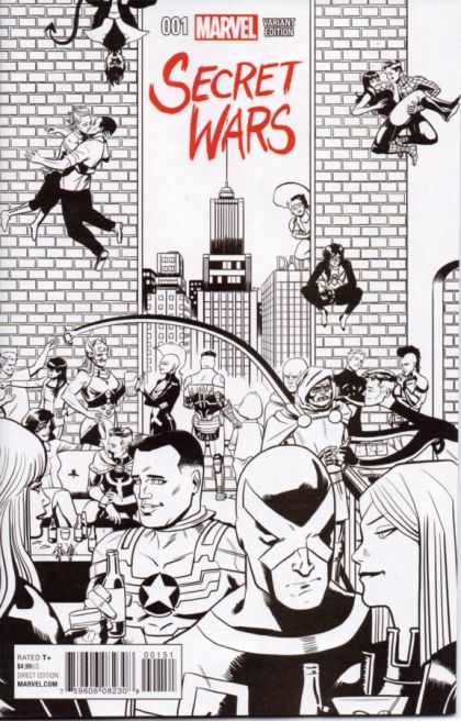 Secret Wars (2015) #1E Chip Zdarsky Launch Party B&W Variant