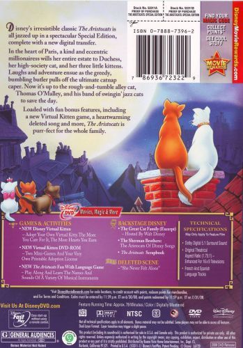 The AristoCats (1970) Special Edition - DVD