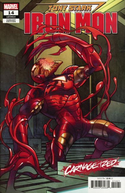 Tony Stark: Iron Man #14B Variant Pasqual Ferry Carnage-Ized Cover
