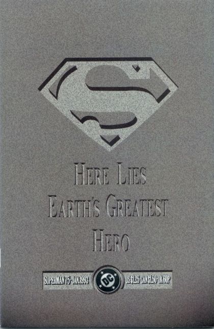 Superman, Vol. 2 #75C Memorial Edition (Polybagged in Black Bag with Red bleeding Superman logo)