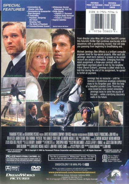 Paycheck (2003) Special Collector's Edition - DVD
