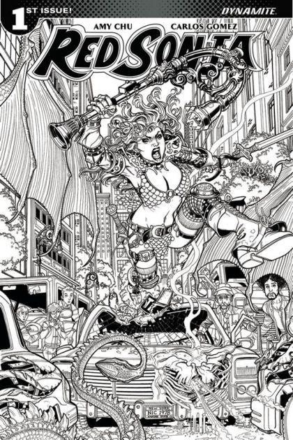 Red Sonja, Vol. 4 (Dynamite Entertainment) #1G Incentive Nick Bradshaw Black & White Cover