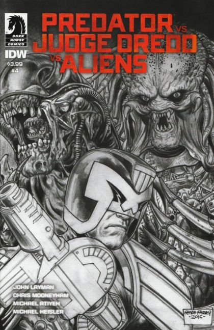 Predator vs Judge Dredd vs Aliens #4B PENCIL VARIANT