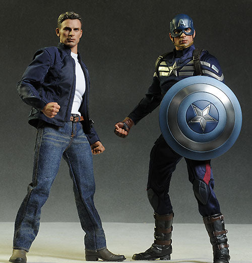 HOT TOYS Captain America : The Winter Soldier - Captain America & Steve Rogers Set  - back