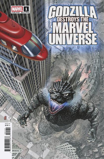 Godzilla Destroys the Marvel Universe #1C E.J. Su Variant