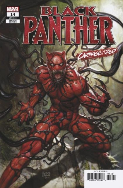 Black Panther, Vol. 7 #14B Variant Ryan Brown Carnage-Ized Cover