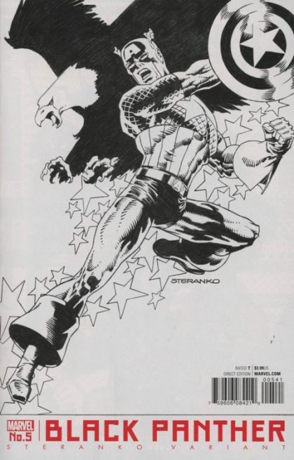 Black Panther, Vol. 6 #5D Jim Steranko Captain America B&W Variant