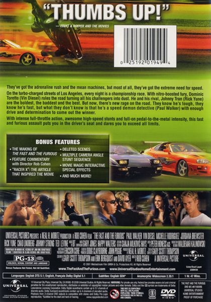 The Fast and the Furious (2001) Limited Edition - DVD