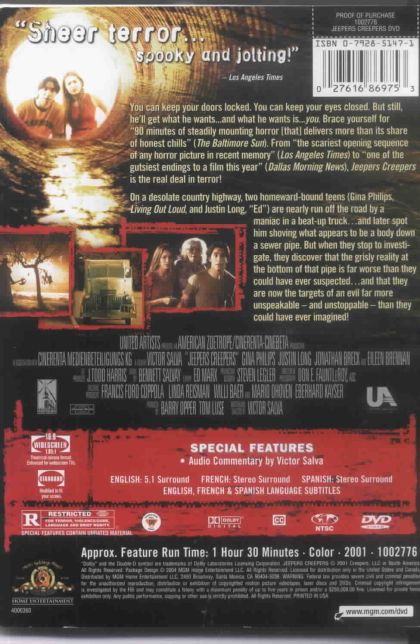 Jeepers Creepers (2001) Special Edition - DVD