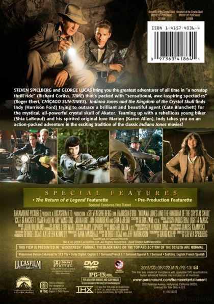 Indiana Jones and the Kingdom of the Crystal Skull (2008) DVD Special Edition - DVD