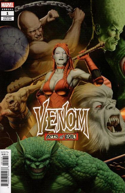 Venom, Vol. 4 Annual - Venom vs. Lady Hellbender #1C John Tyler Christopher Variant Connecting Cover