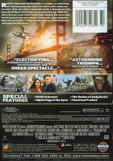 Rise of the Planet of the Apes (2011) - DVD
