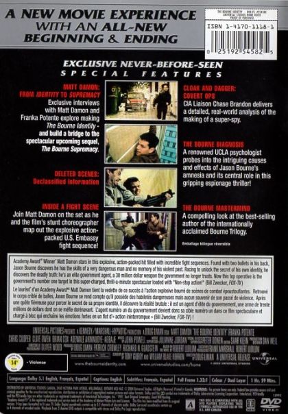 The Bourne Identity (2002) Explosive Extended Edition - DVD