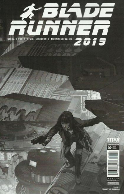 Blade Runner 2019 #9E Variant Tommy Lee Edwards Black & White Cover