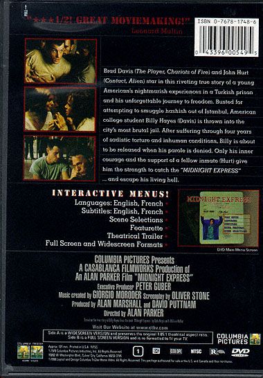 Midnight Express (1978) 20th Anniversary Edition - DVD