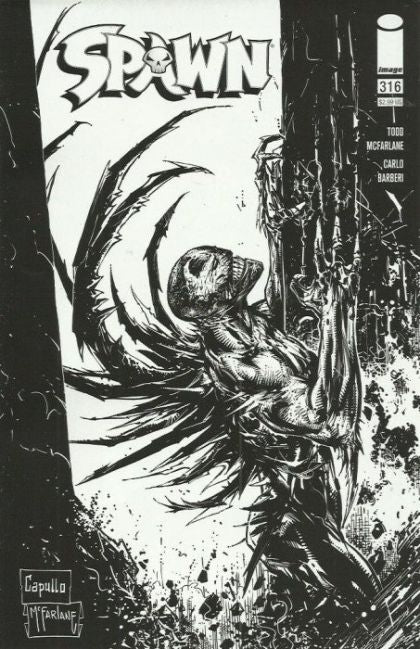 Spawn #316D Incentive Greg Capullo & Todd McFarlane Black & White Cover