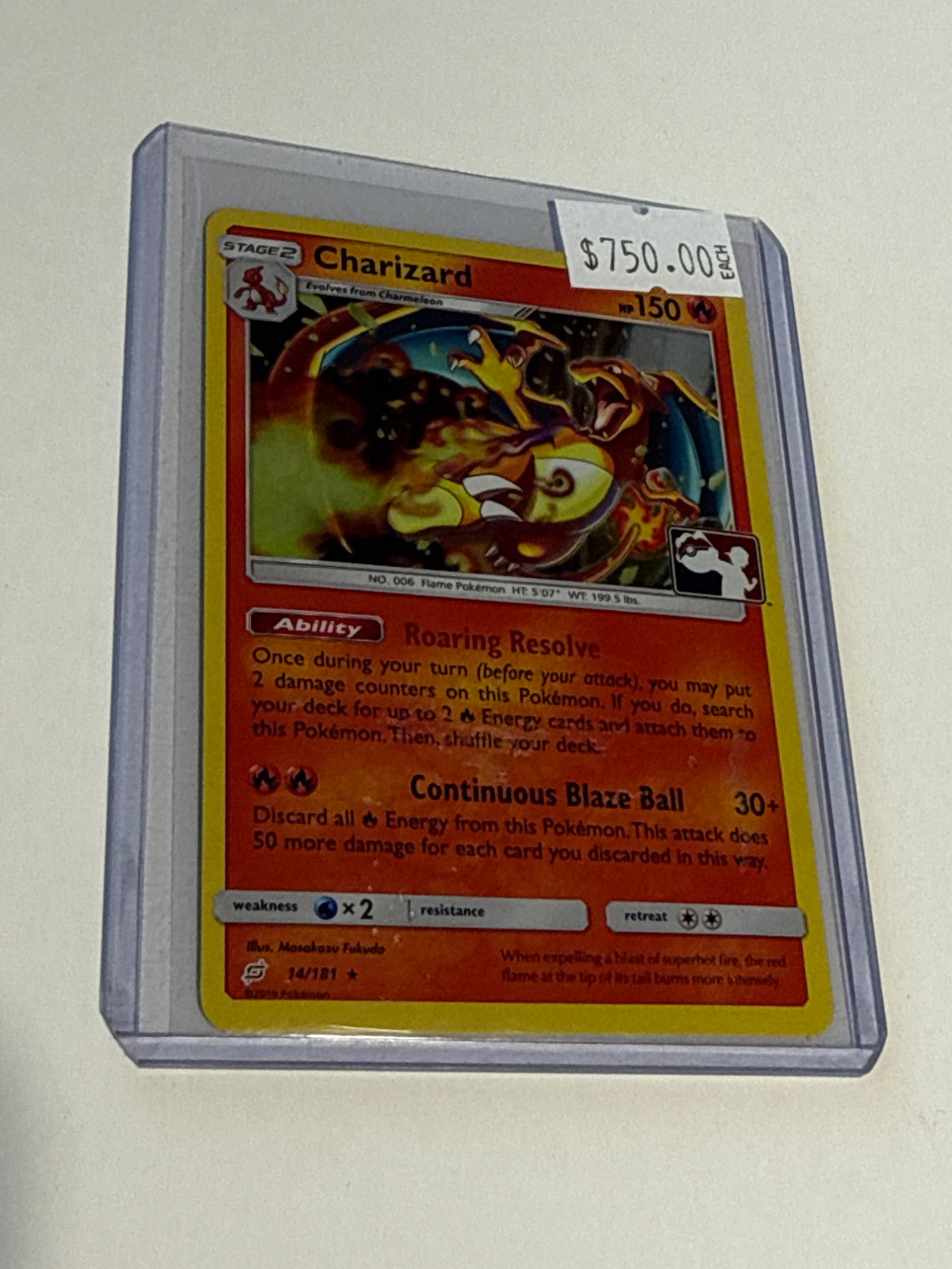 Charizard play stamp  - front