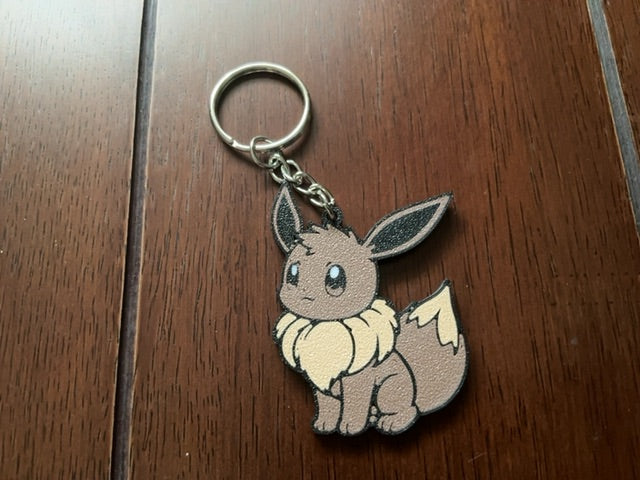 Eevee Pokemon 3D Print - Keyring with Chain