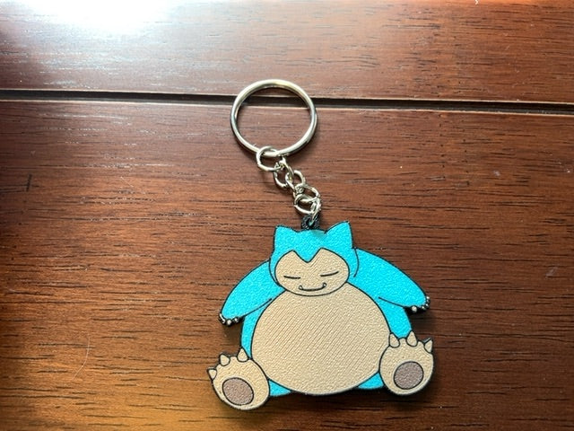 Snorlax Pokemon 3D Print - Keyring with Chain