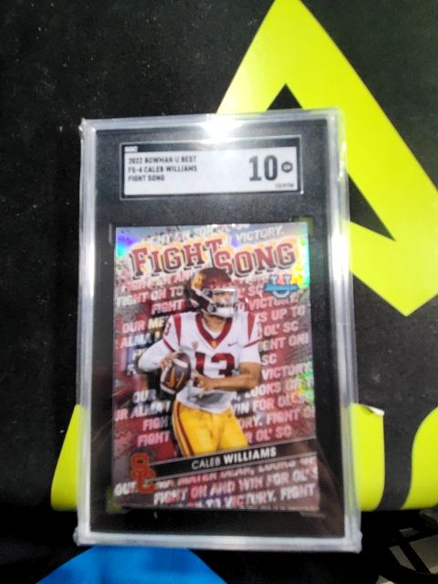 2022 Bowman U Best Caleb Williams Fight song SGC 10