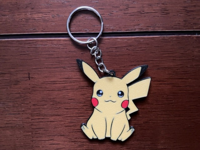 Pikachu Pokemon 3D Print - Keyring with Chain