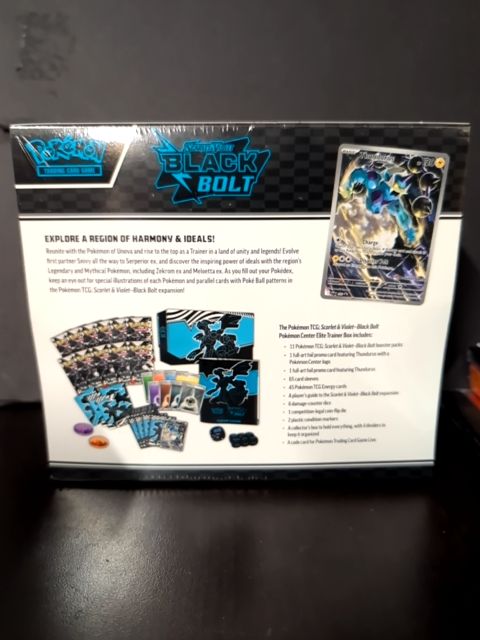 Pokemon TCG SV10.5 Black Bolt Pokemon Center ETB Elite Trainer Box Sealed!