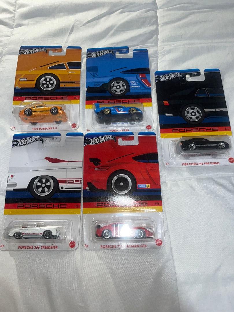 Set of 5 Porsche hot wheels