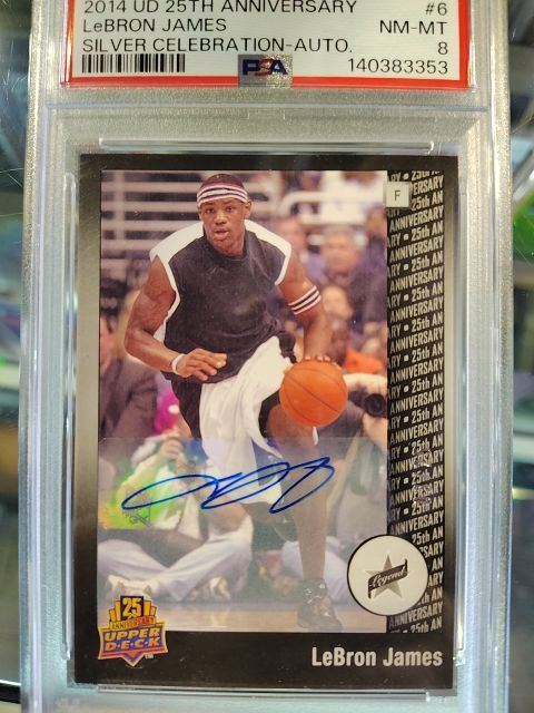 2014 UD 25 th anniversary LeBron James silver celebration auto 03/25