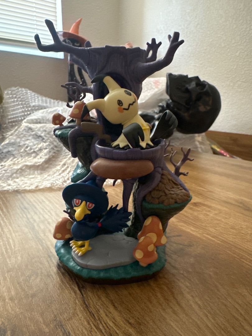 Mimikyu and Murkrow Pokemon Tree Statue