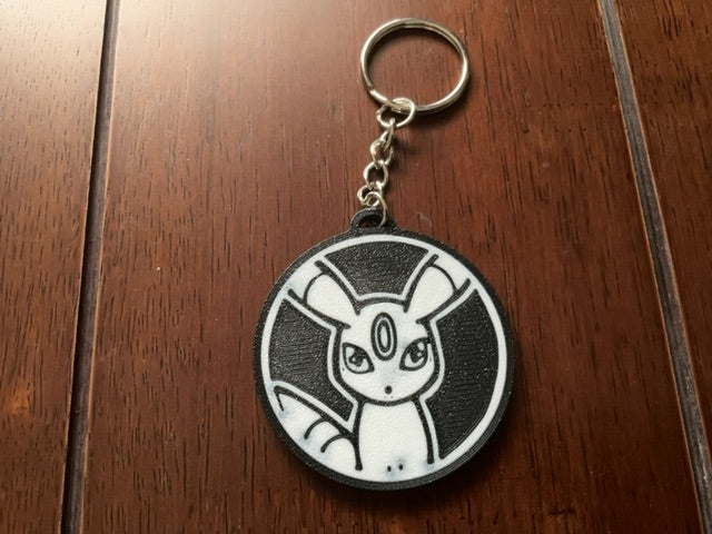 Umbreon Pokemon 3D Print - Keyring with Chain