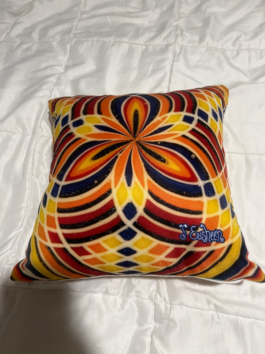 Eusheen X Grassroots multicolor rainbow pillow