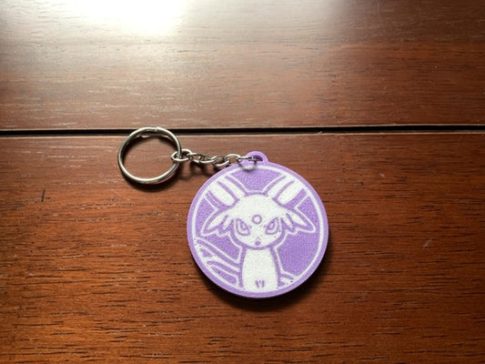 Espeon Pokemon 3D Print - Keyring with Chain