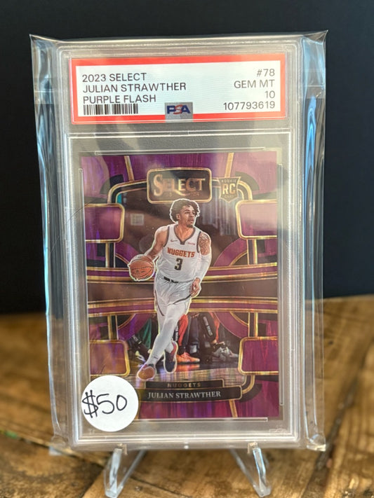 2023 Select Julian Strawther Purple Flash /175 PSA 10