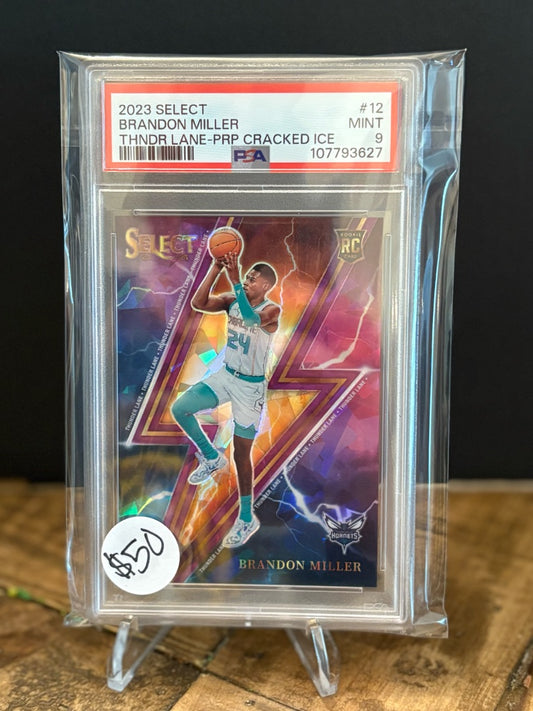 Brandon Miller RC Thunder Lane Purple Cracked Ice /75 PSA 9