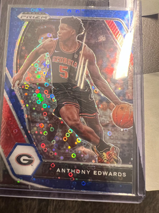 Sports Card Anthony Edwards Prizm Draft blue circles