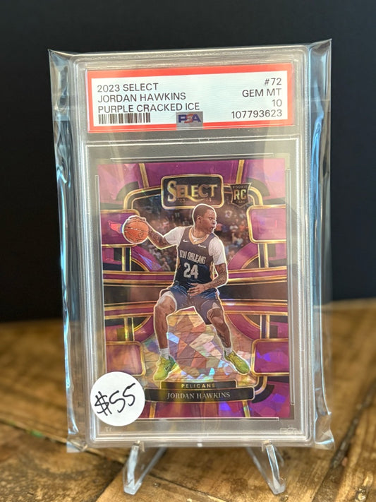 2023 Select Jordan Hawkins Purple Cracked Ice /99 PSA 10